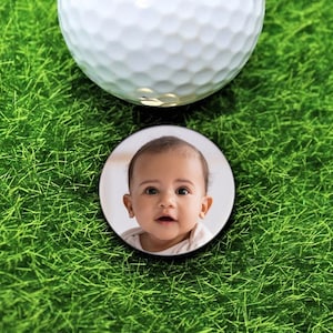 Golf Gifts For Men, Custom Photo Golf Ball Marker, Personalized Golf Marker Hat Clip, Fathers Day Gift, Gift for Husband, Gift for Grandpa