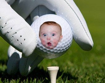 Balles de golf photo bébé personnalisées, cadeau pour golfeur, cadeau fête des pères, cadeau pour mari, cadeau pour grand-père, cadeau garçon d'honneur, cadeau homme
