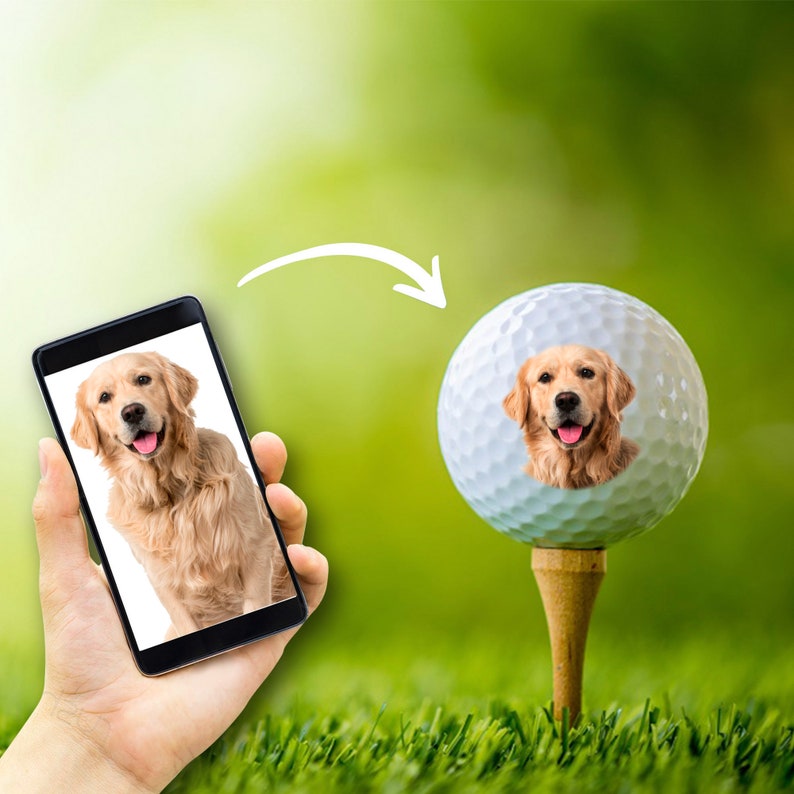 Custom Pet Photo Golf Balls Golf Gift Gift for Golfer 画像 2