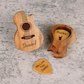 Personalized Wooden Guitar Picks with Case, Custom Guitar Pick Kit, Holder Box for Picks, Musicians Player, Father's Day Birthday Gift Idea product logo