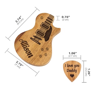 Personalized Wooden Guitar Picks with Case, Custom Guitar Pick Kit, Holder Box for Picks, Musicians Player, Father's Day Birthday Gift Idea zdjęcie 6