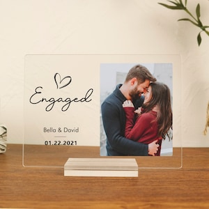 Cadeaux de fiançailles personnalisés pour couple • Cadeaux pour les fiançailles, cadre de fiançailles, plaque de fiançailles