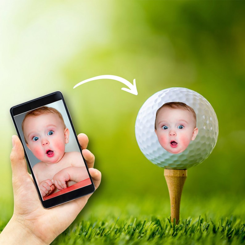 Custom Baby Photo Golf Balls Gift for Golfer Fathers Day 画像 2