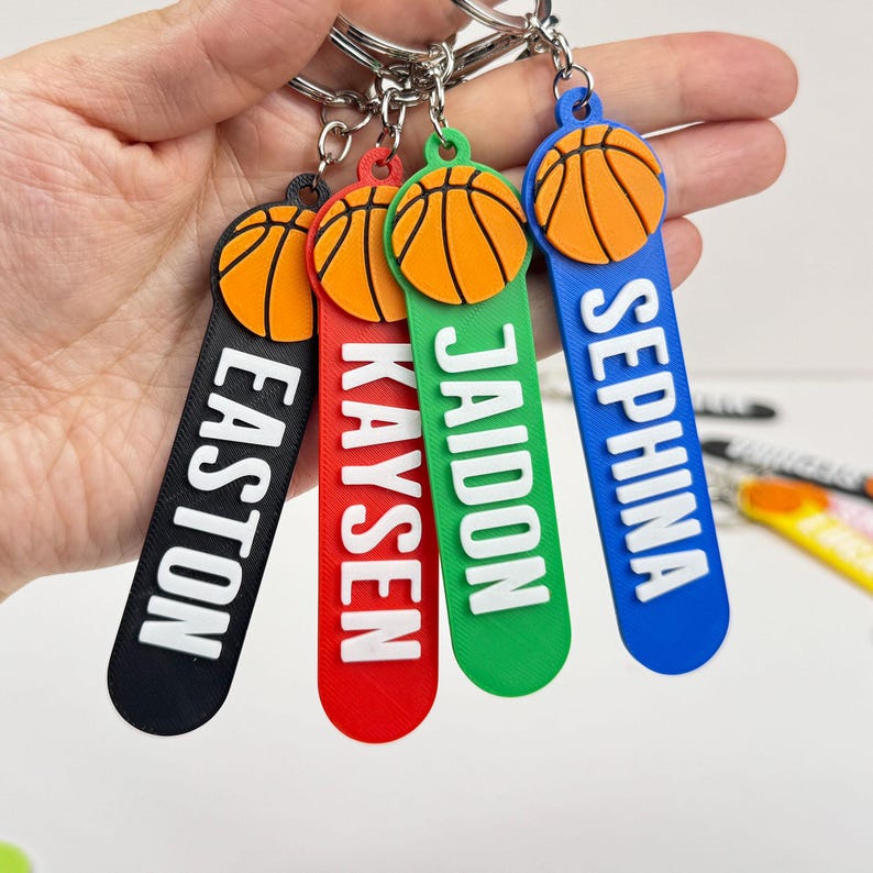 Personalized Basketball Keychain, Custom Name Keychain, Basketball Bag ...