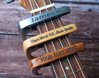 Personalized Guitar Capo, Custom Message, Valentines Gift, Birthday Gift, Christmas Gift for Guitarists, Musician Gift