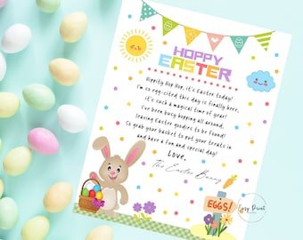 Printable Letter from the Easter Bunny-Printable Letter-Egg Hunt-Hoppy Easter Letter from Easter Bunny-DIGITAL DOWNLOAD-Easter Basket