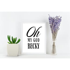 Herregud Becky rolig badrumsskylt utskrivbar (digital nedladdning)