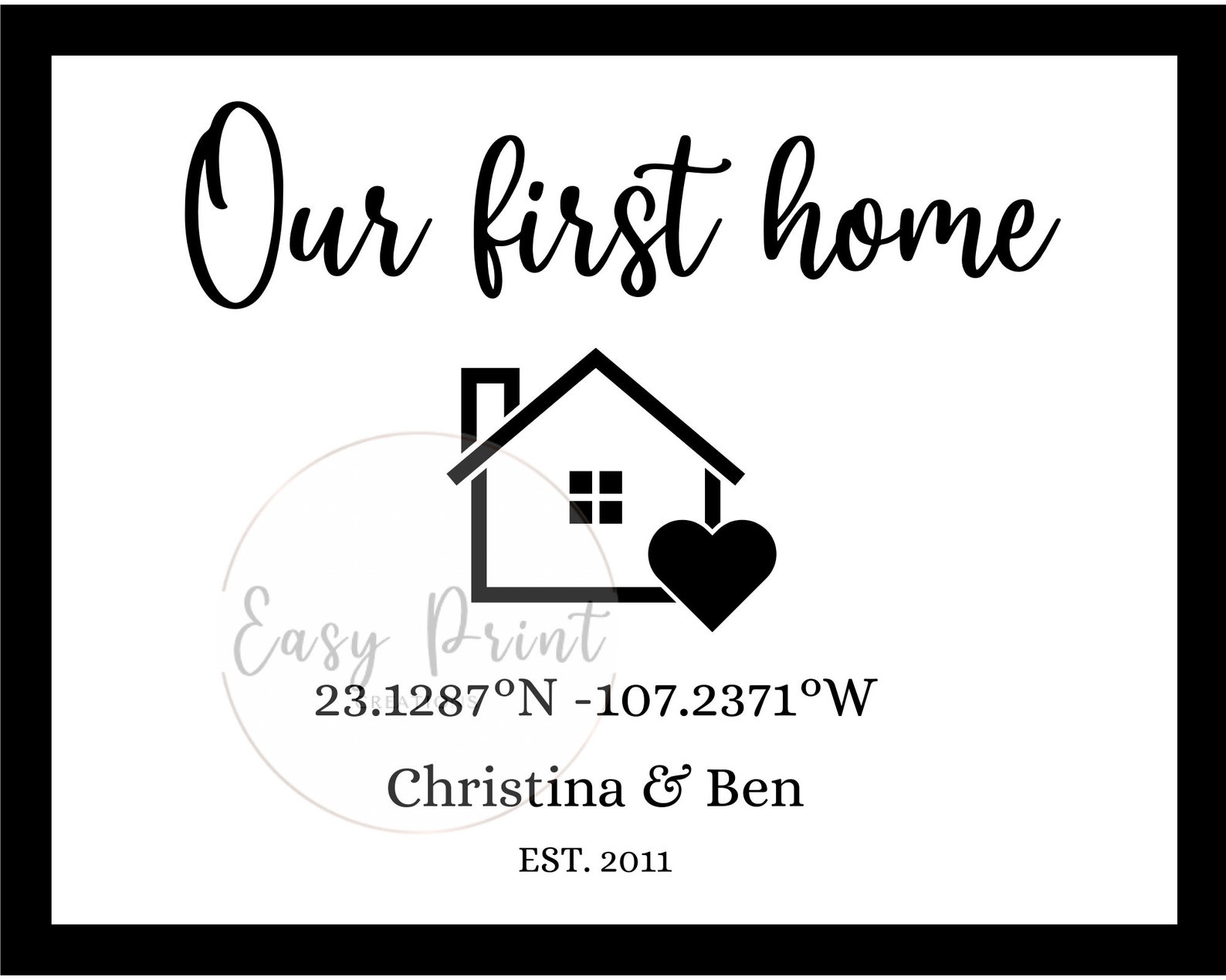 Our First Home Sign-Printable Home Sign-Couples Established | Etsy