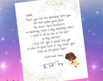 Gepersonaliseerde brief van de tandenfee (afdrukbaar, direct downloaden)