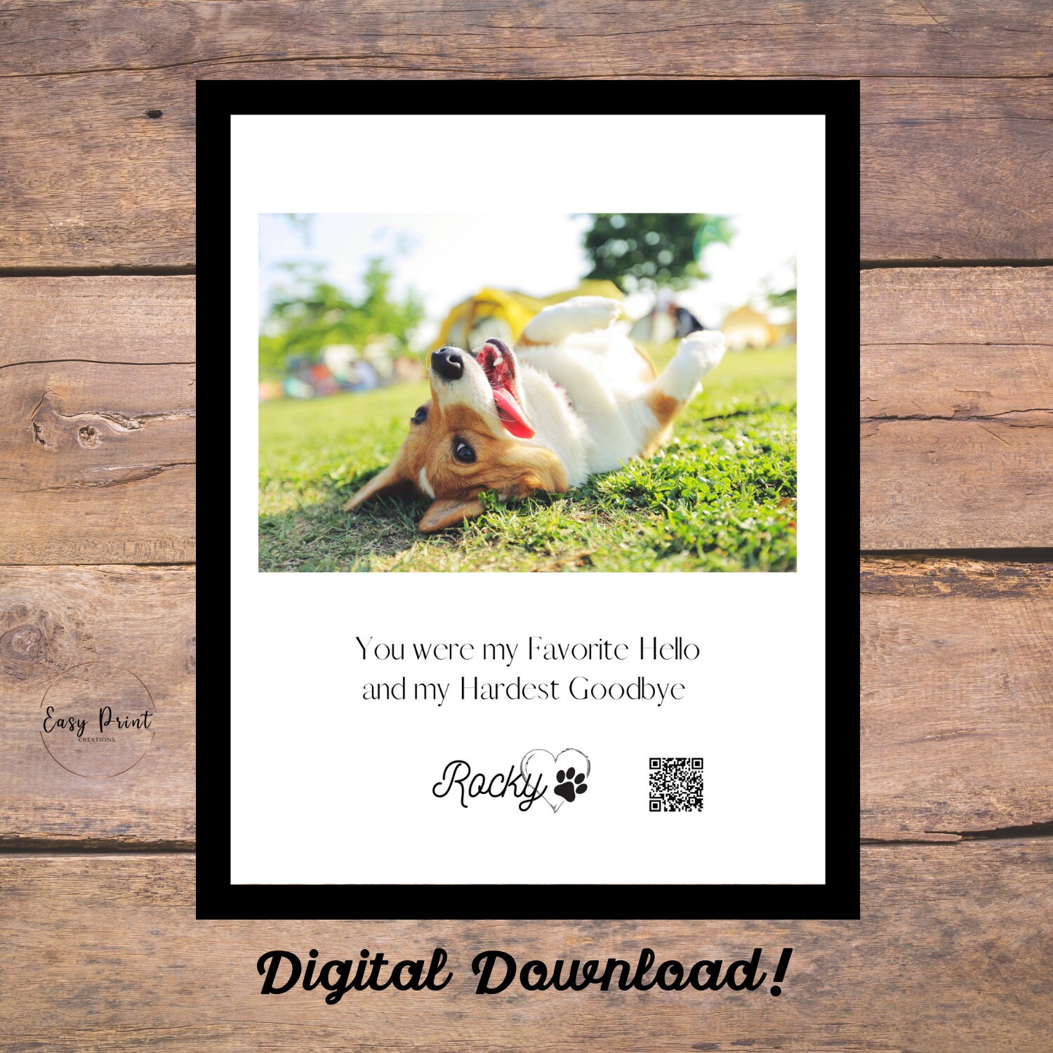 Personalized Pet Memorial Printable With Photo and Real - Etsy