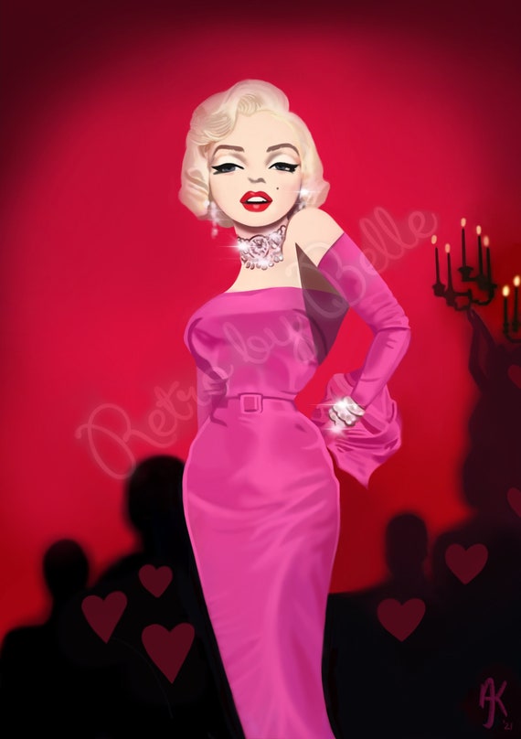 marilyn monroe pink dress wallpaper
