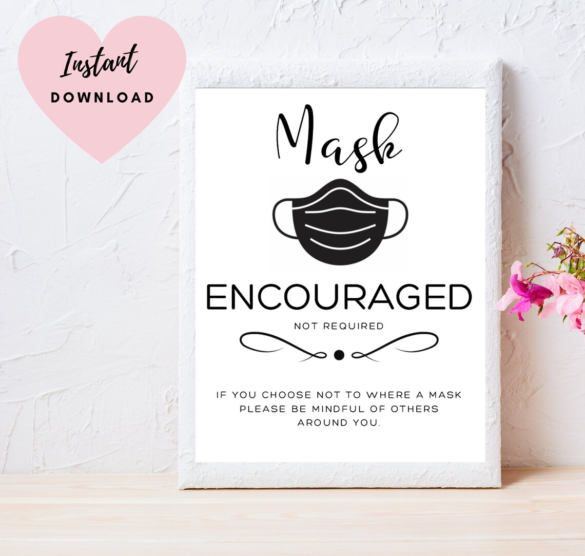 Face Mask Sign Printable Mask Are Encouraged but Optional - Etsy