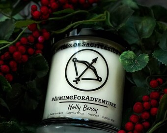 Sagittarius – Holly Berry, All-Natural Soy Zodiac Candle, 12oz