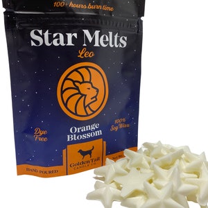 Astrology Star Melts Leo Orange Blossom, All Natural Dye-Free Soy Zodiac Wax Melts, 4oz image 1