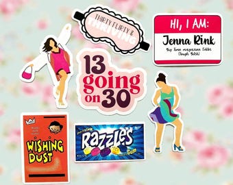 13 Going On 30 Sticker Set | Jenna Rink | Wishing Dust | Razzles | Thirty Flirty & Thriving | Big time magazine editor (Tough B!%*#)