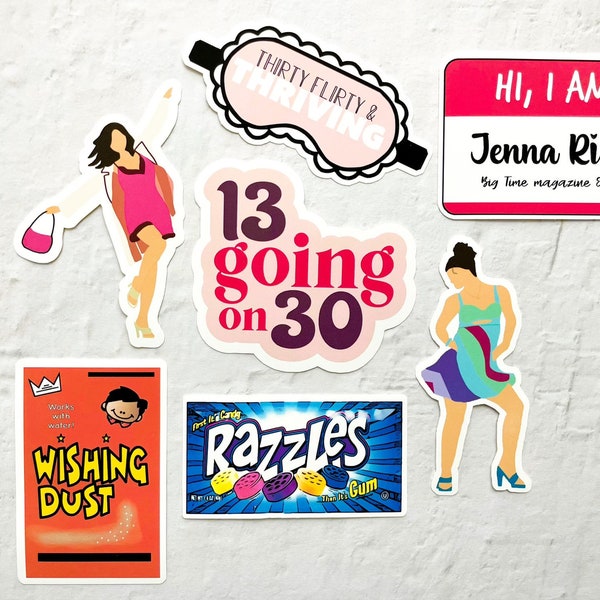 13 Going On 30 Sticker Set | Jenna Rink | Wishing Dust | Razzles | Thirty Flirty & Thriving | Big time magazine editor