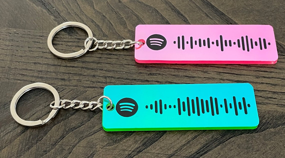 Custom Spotify Keychain with Personalized Playable Sound Wave Etsy