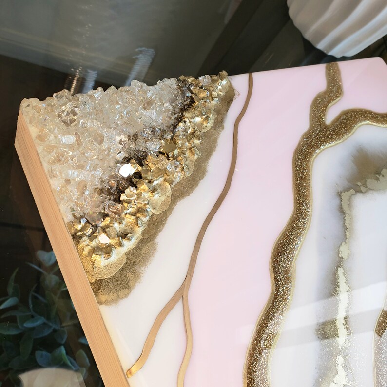 Resin Geode Art / Resin Art / Agate Geode Art / Mini geode / Etsy