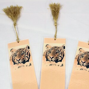 Bookmark with Tassel - Tiger illustration