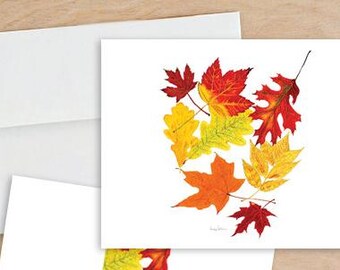 Note cards - Various illustrations. Flags, Birds, Fall Leaves and Trees