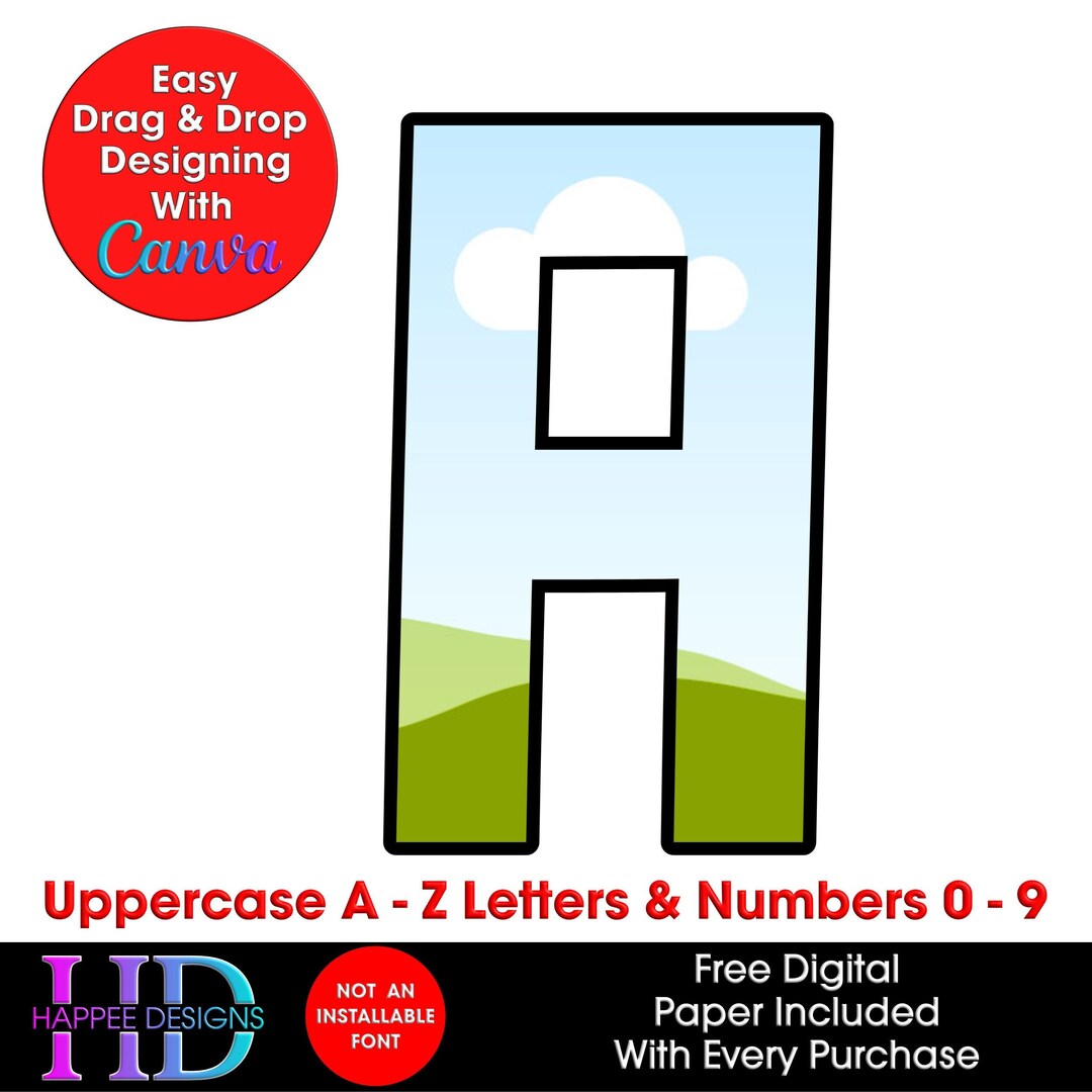 Canva Letter Alphabet Frame Template Design Drag And Drop Etsy