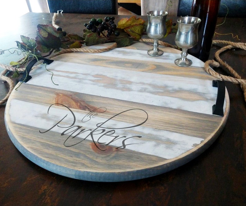Personalized Serving Tray Charcuterie Board Round Decorative Etsy