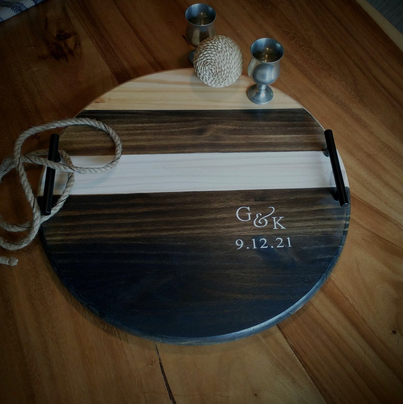 Personalized Serving Tray Charcuterie Board Round Decorative Etsy