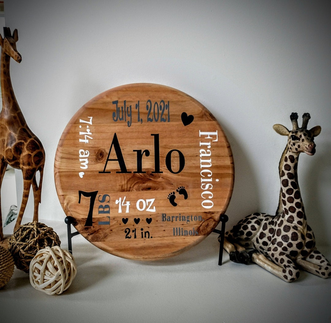 Personalized Baby Announcement Sign, Nursery Room Decor, Wooden Baby ...