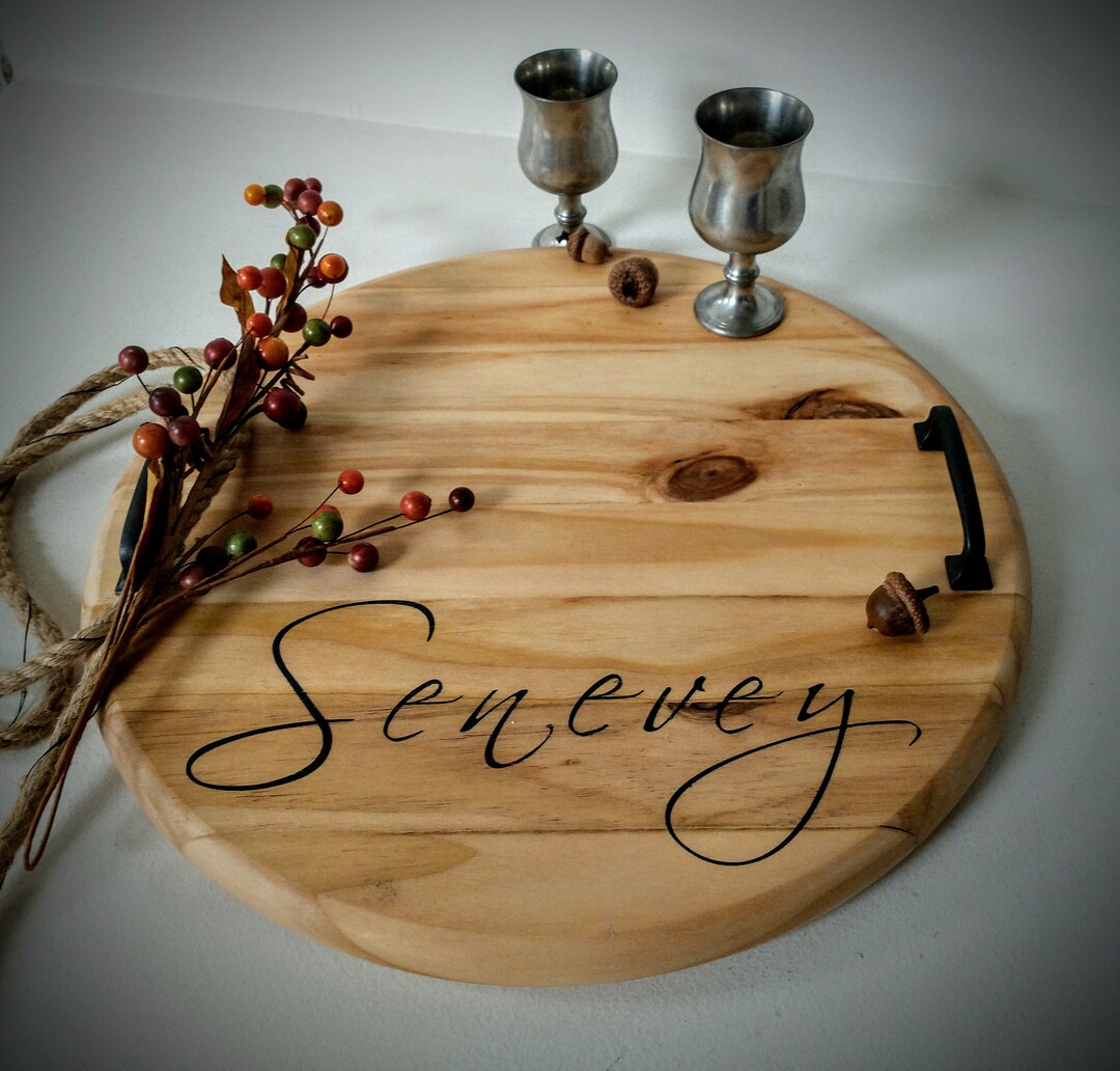 Personalized Serving Tray, Charcuterie Board, Round Decorative Tray