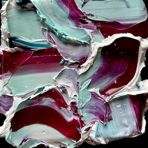 Abstract Chunky Acrylic Painting - Handmade Mix Media Art for Unique Wall Decor - Heavy Impasto Abstract Painting