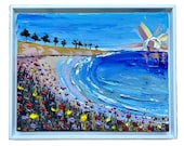 Heavy Impasto Painting | Seascape Wall Art | Coastal Palette Knife Painting | Thick Acrylic Painting | Thick Paint Acrylic Ocean Art