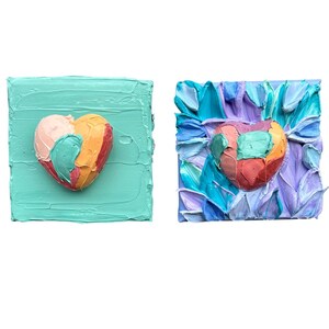 Mini Heart Wall Art | Palette Knife Painting | Thick Acrylic Painting | Textured Painting | Impasto Art | Palette Knife Painting