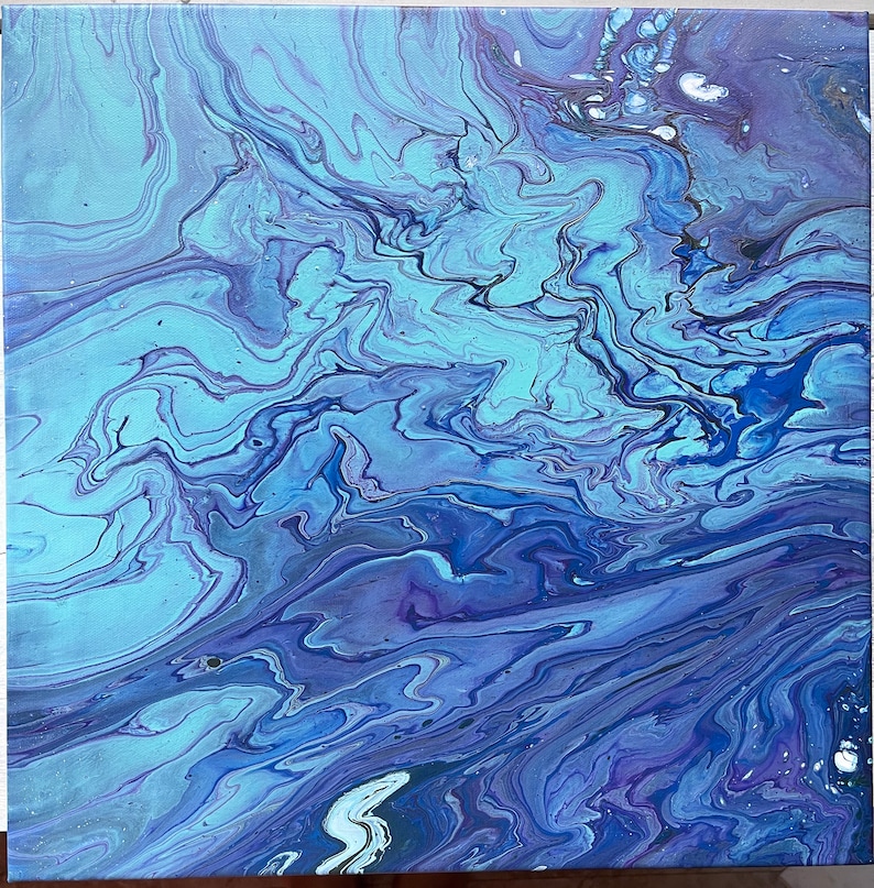 Acrylic Pour Home D\u00e9cor Gift Acrylic Pouring Dutch Pour 20\u201dx20\u201d Original Acrylic Painting Abstract Fluid Art Wall Art Picture