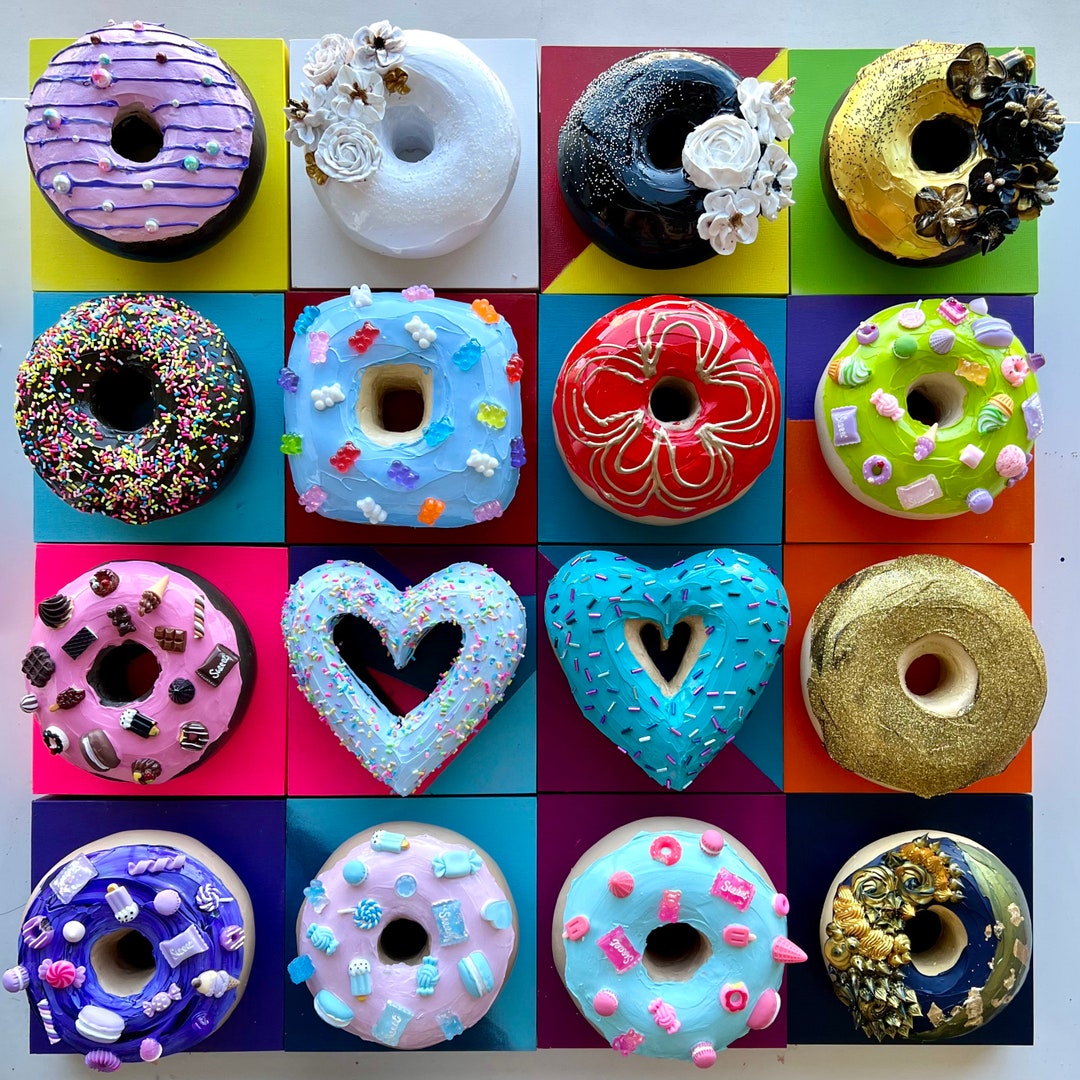 Fake Food Wall Decor Donut Sculpture Floral Faux Donut - Etsy