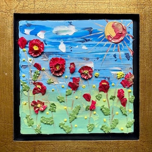 Landscape Painting | Textured Art | Palette Knife Wall Decor | Impasto Art | Floral Acrylic Painting | Abstract Landscape Art