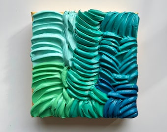 Heavy Impasto Painting | Abstract Impasto Art | Palette Knife Painting | Thick Acrylic Painting | Blue Green Mix Media | Textured Painting