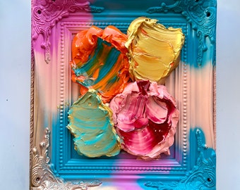 Chunky Paint Wall Art | Contemporary Wall Decor | Fine Art Thick Paint Sculpture Art | Mix Media Wall Hanging