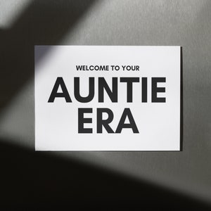 Carte d'annonce de l'ère de tante/tante, idée de révélation de bébé pour les futurs parents