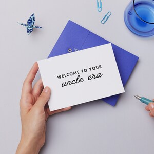 Carte d'annonce Oncle Era, idée de révélation de bébé pour les futurs parents