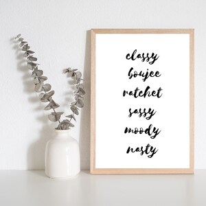 Classy Boujee Ratchet Savage Tiktok Quotes Tiktok Art Etsy Bitch, i'm a savage, yeah. usd