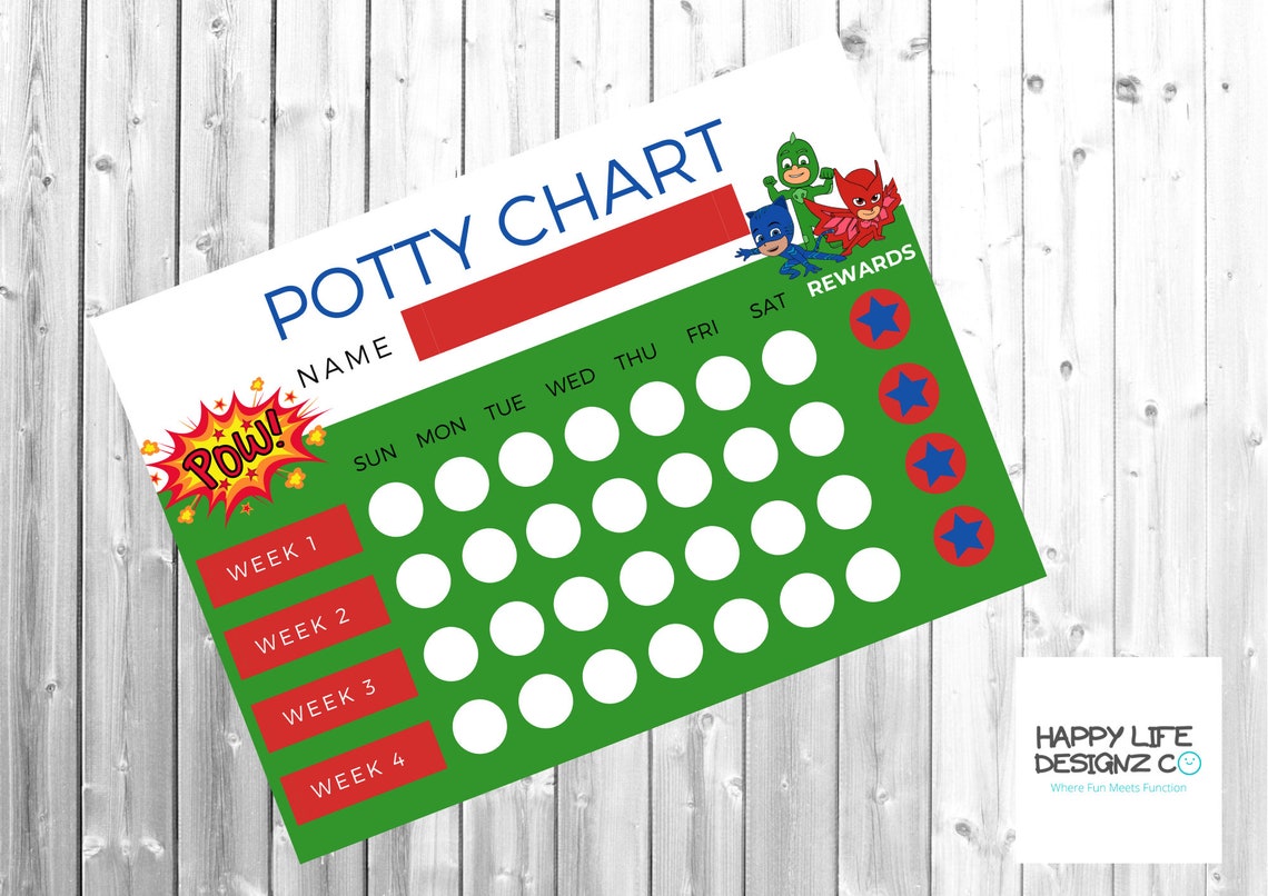 Digital Potty Chart-PJ Masks | Etsy