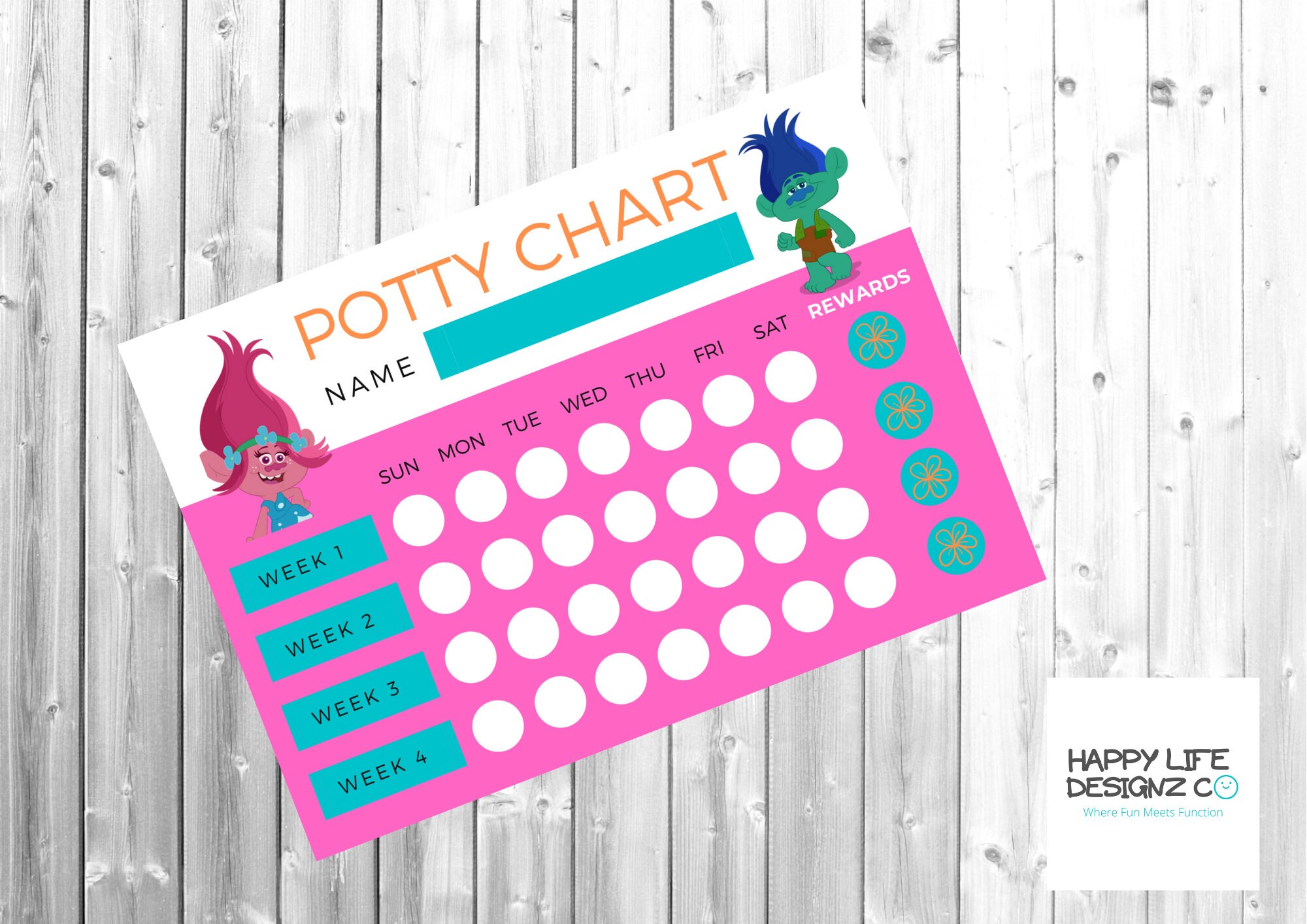 Trolls Potty Chart / Trolls Poppy Branch / Toddler / | Etsy Canada