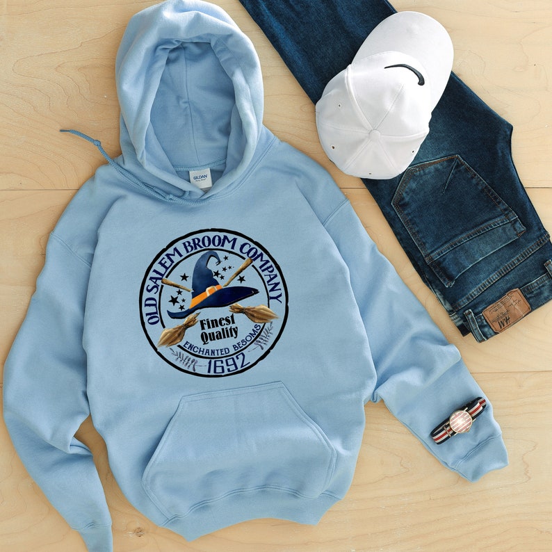 Old Salem Broom Company Hoodie Halloween Sweatshirt Gift for Witch