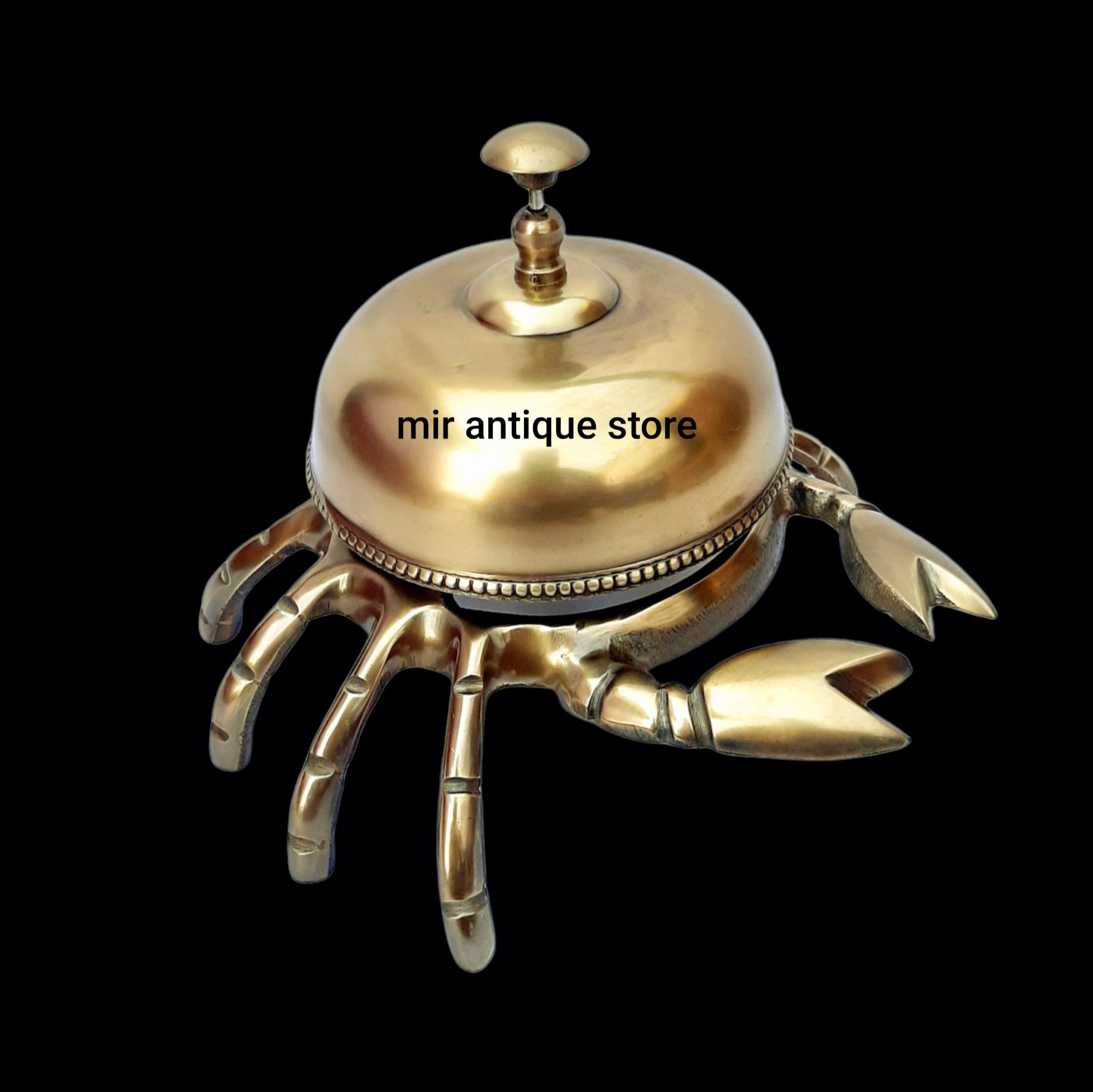 Handmade Crab Style Desk Bell Beautiful Solid Aluminum Nickle Finish