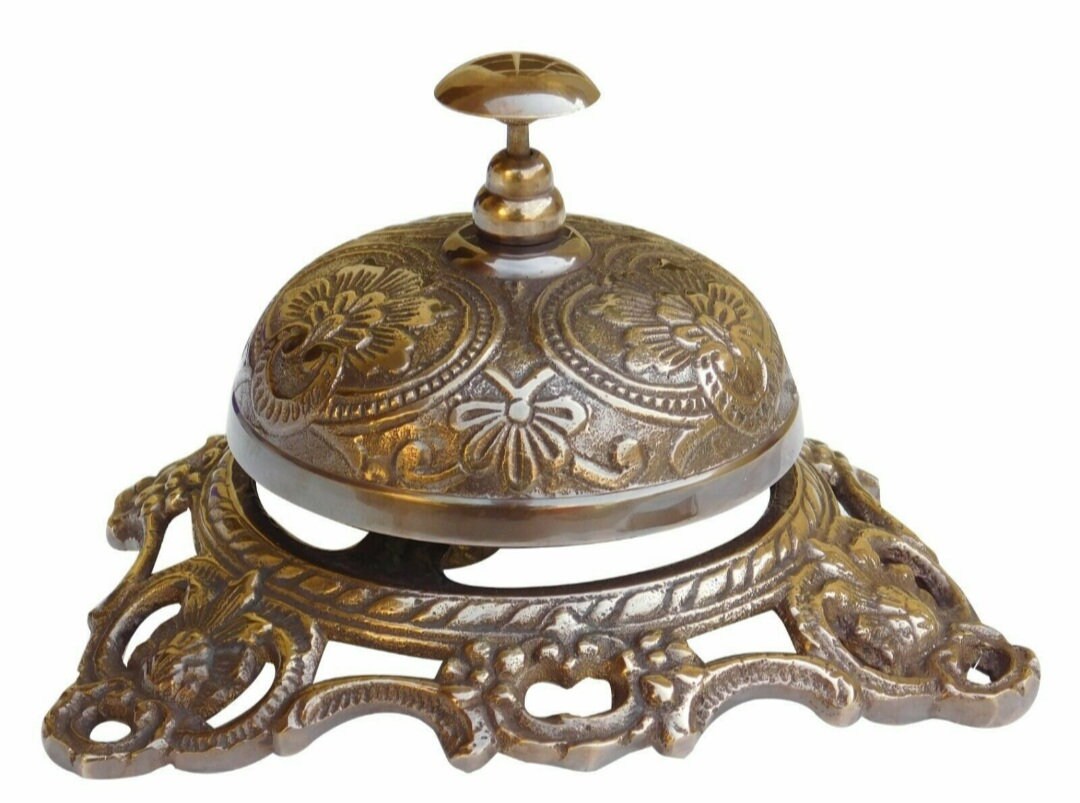 5'' Desk Bell Handmade Solid Brass Beautiful Desk Bell Etsy UK