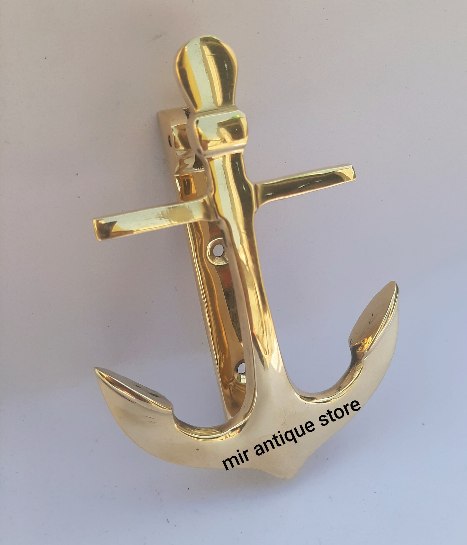 Nautical Shiny Brass Anchor Door Knocker Solid Brass Beautiful Etsy