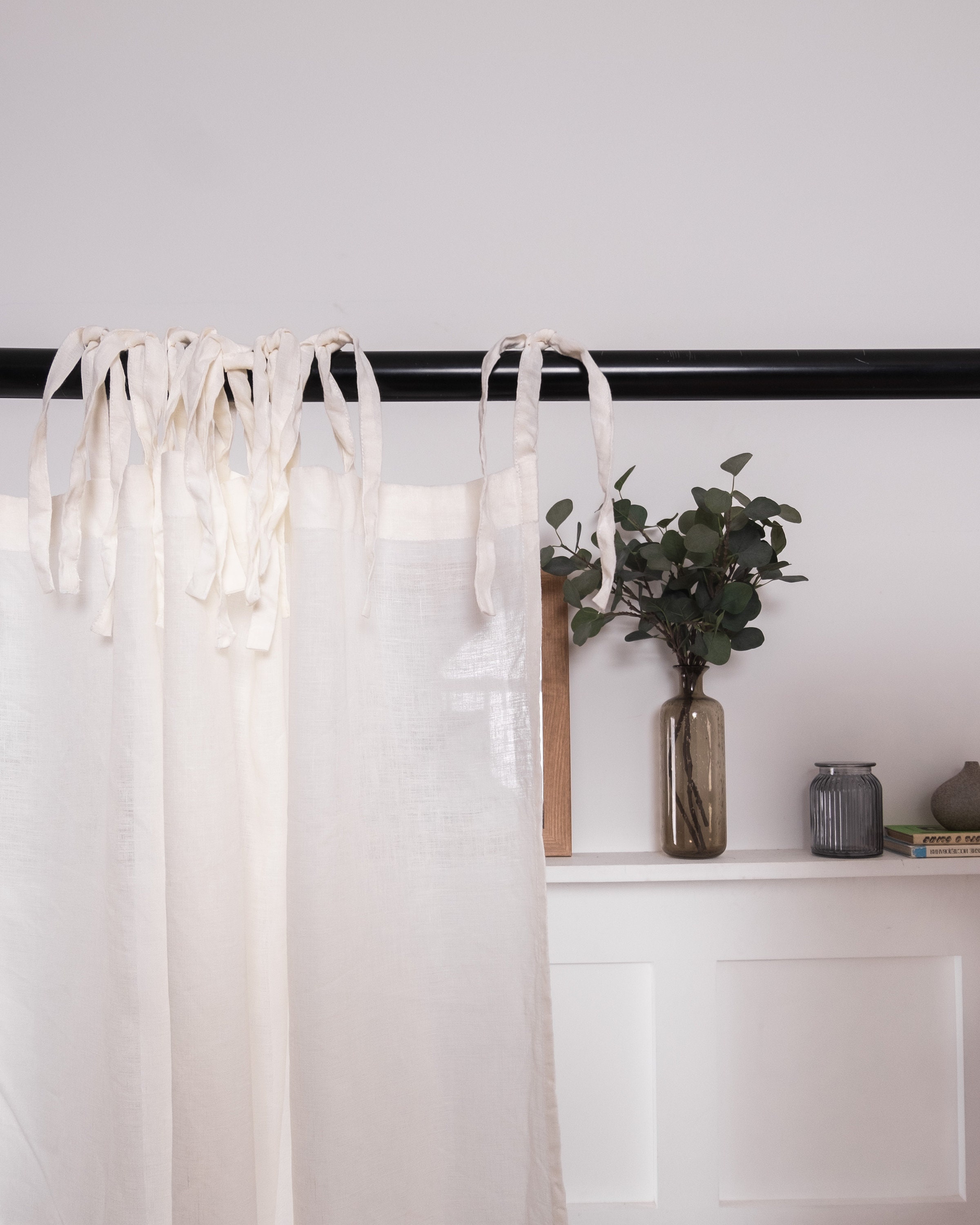 Cortinas de lino con corbatas decoración del hogar de lino | Etsy