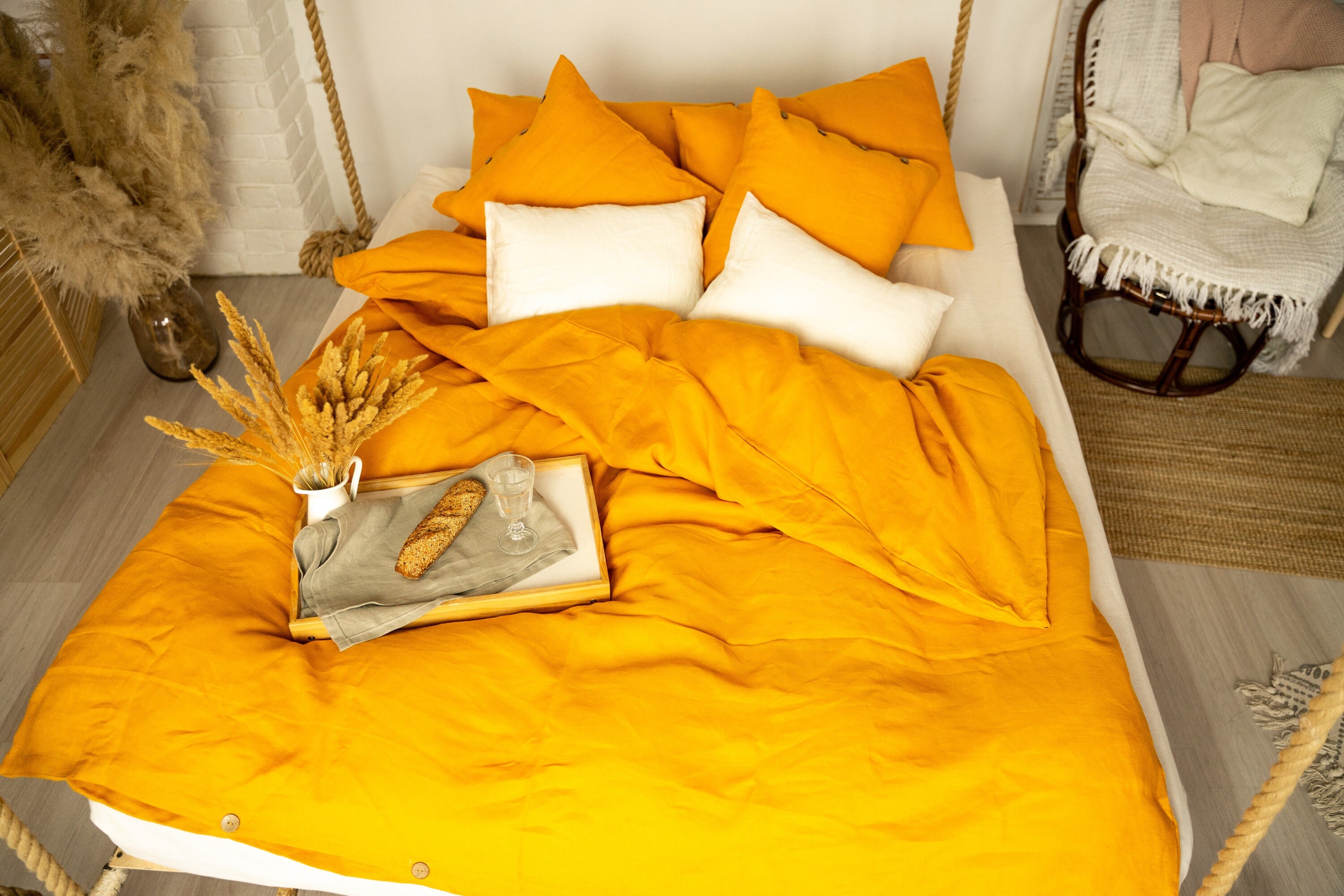 Linen Duvet Cover Mustard Linen duvet Cotton duvet cover Etsy