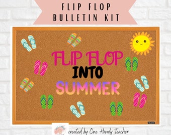 Summer Bulletin,  Flip Flop Bulletin, Bulletin Board Set, office Bulletin, Classroom Decor, Bulletin Board Cutouts