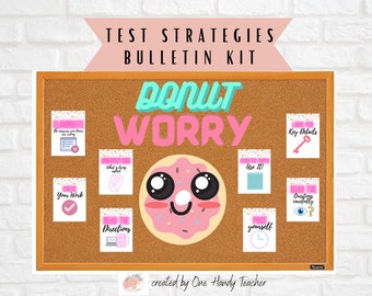 Donut Bulletin, Doughnuts Bulletin, Test taking posters, Bulletin Board Set, , Classroom Decor, Bulletin Board Cutouts